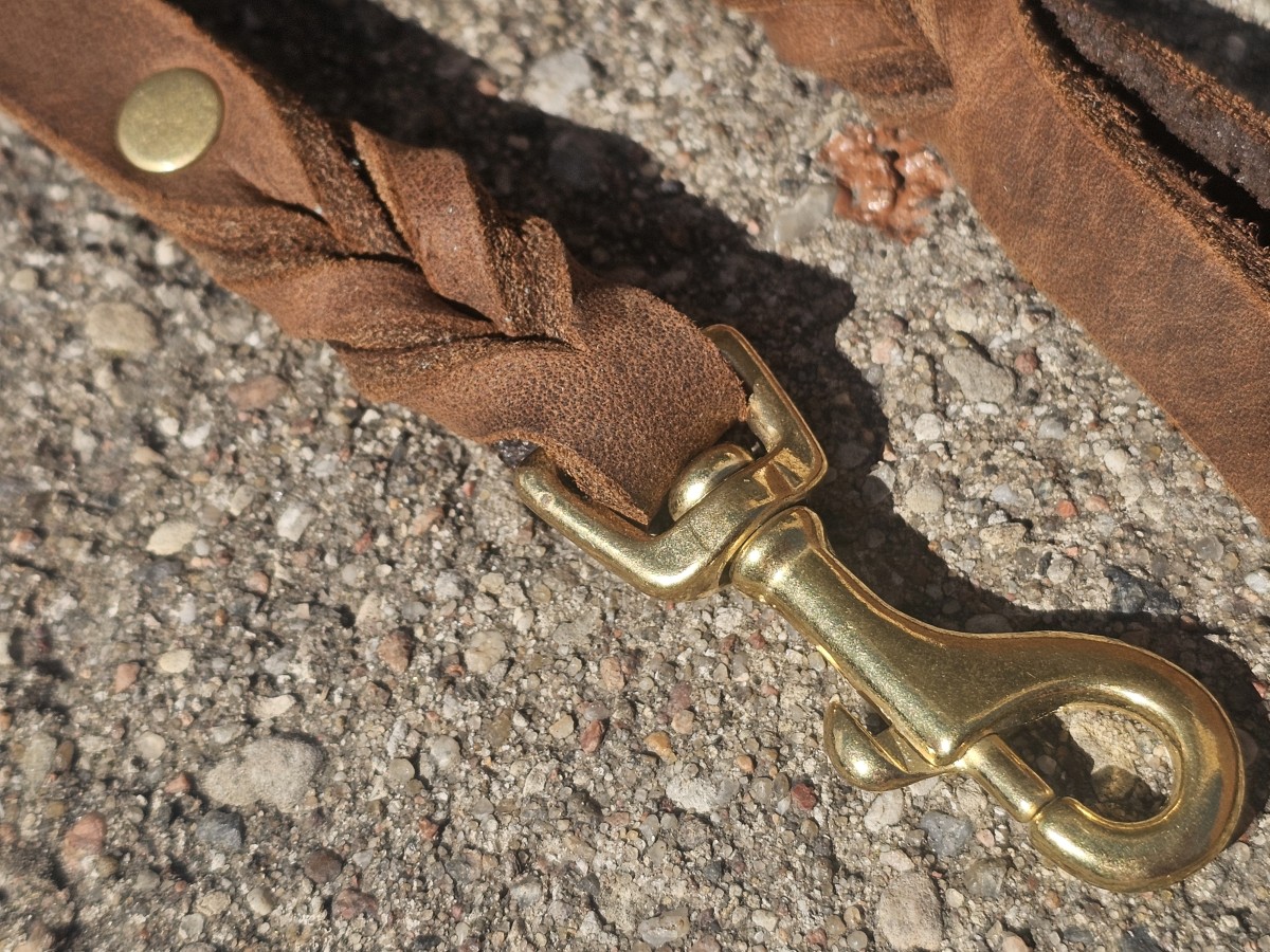 Natūralios odos pavadėlis (~1.20m), pagamintas - Image 4