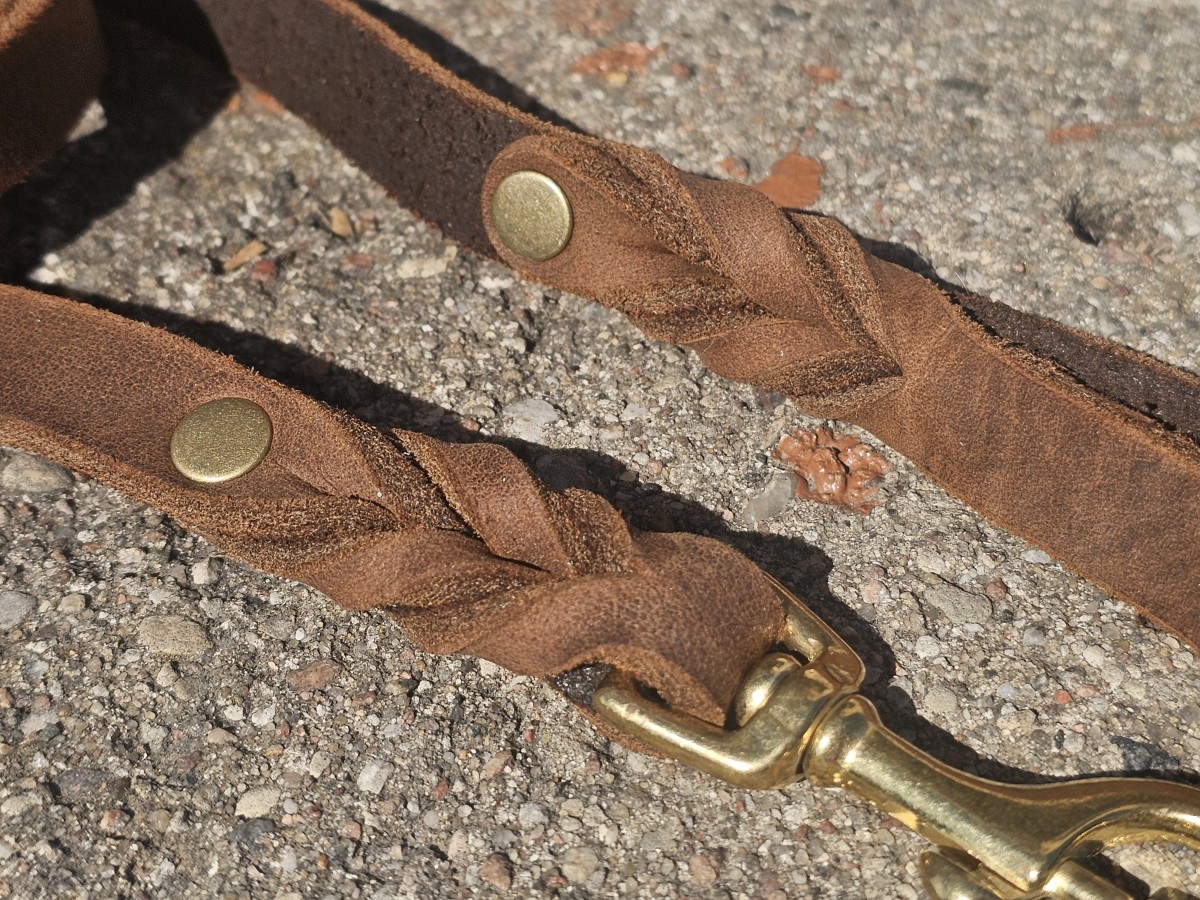 Natūralios odos pavadėlis (~1.20m), pagamintas - Image 2